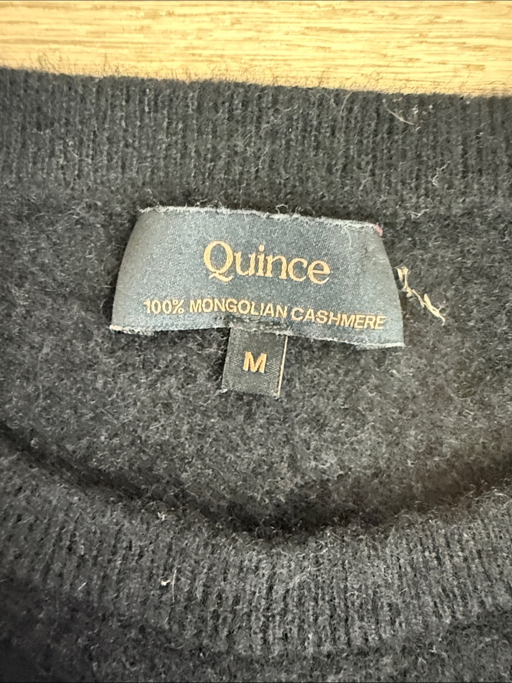Quince Black Mongolian Cashmere Crewneck Sweater - Picture 4 of 7